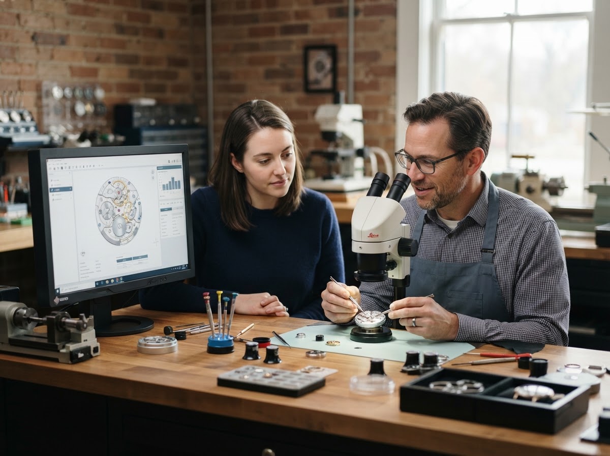 Vanguard Horology analytical workspace showing data review in progress